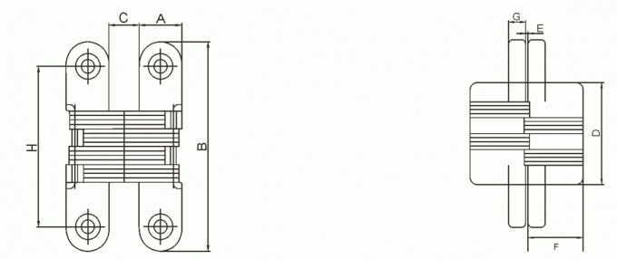 180° Wooden Door Heavy Duty Invisible Hinge With Stainless Steel Arms