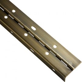 Brass Plated Continuous Piano Hinge Partial Wrap Slotted For Bending Metal Door
