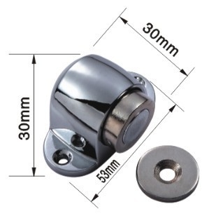 Zinc Alloy Magnetic Door Stopper Floor Mounted PVD Finish