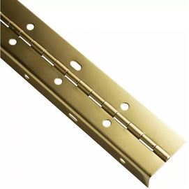 Brass Plated Continuous Piano Hinge Partial Wrap Slotted For Bending Metal Door